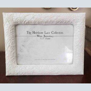 NEW VTG Battenburg Lace Photo Picture Frame White For 5 X 7 L. Kee & Co